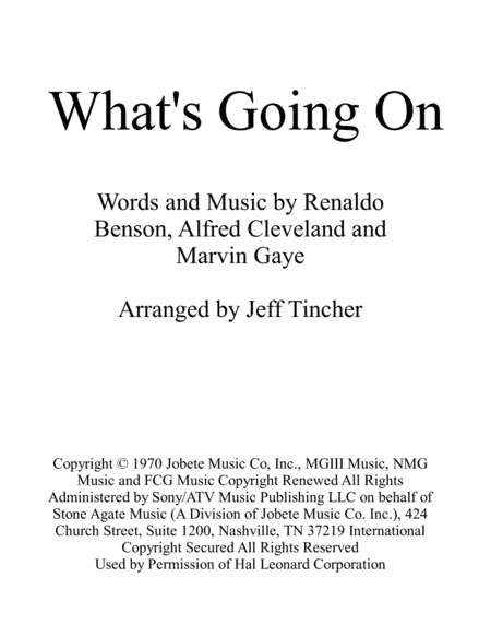 What's Going On (arr. Jeff Tincher)