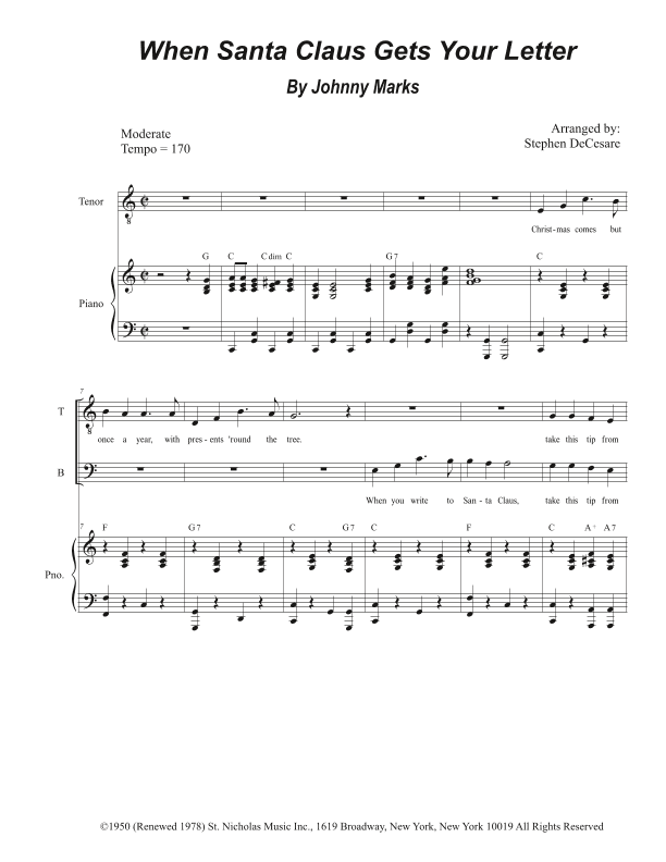 When Santa Claus Gets Your Letter (arr. Stephen DeCesare)