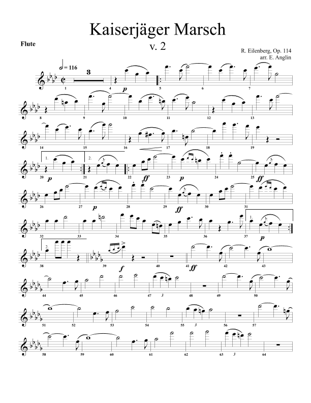 Kaiserjäger Marsch or Austrian Army -1901 (arr. Emmett AnglinFine)