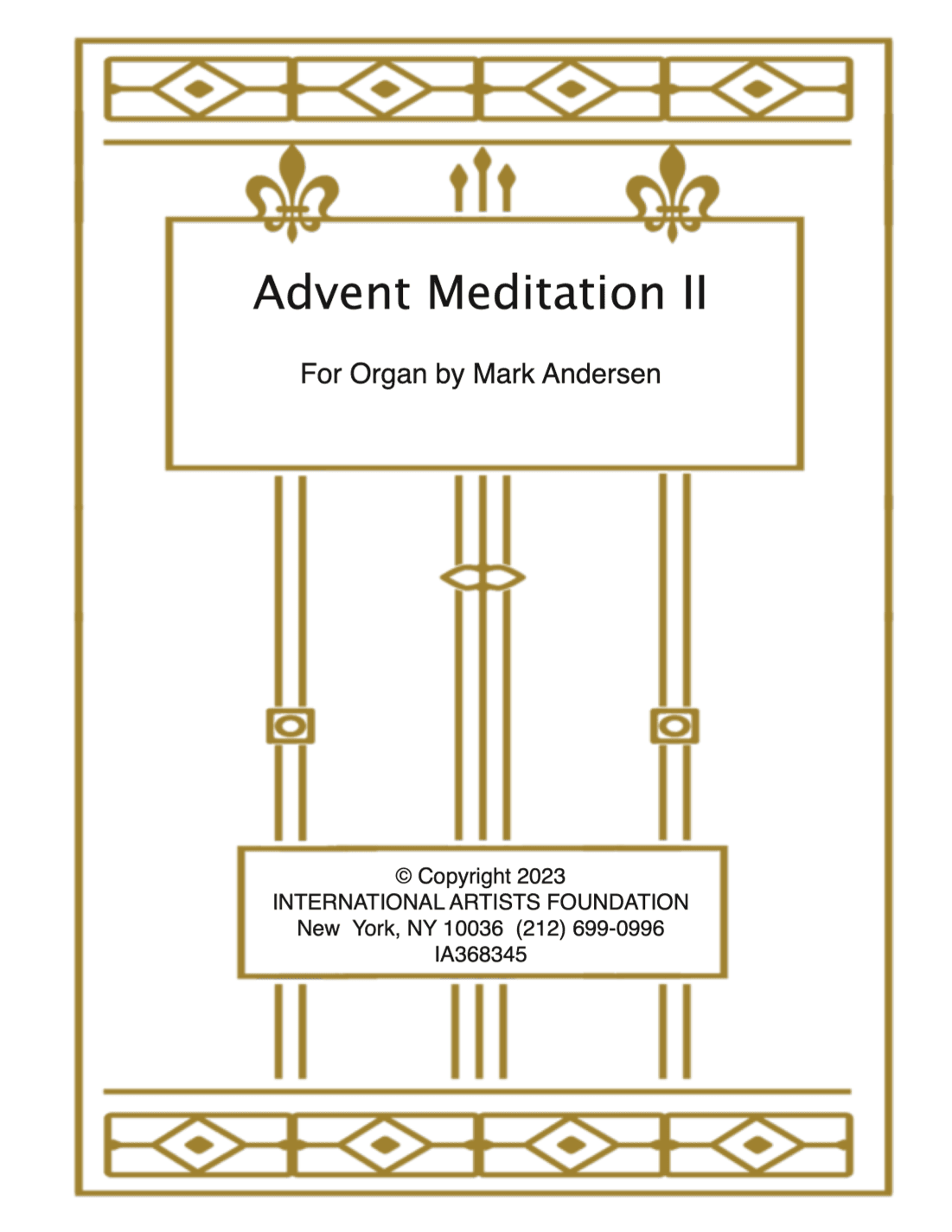 Advent Meditation II for organ by Mark Andersen