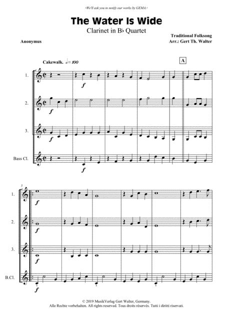 The Water Is Wide (arr. Gert Th. Walter)