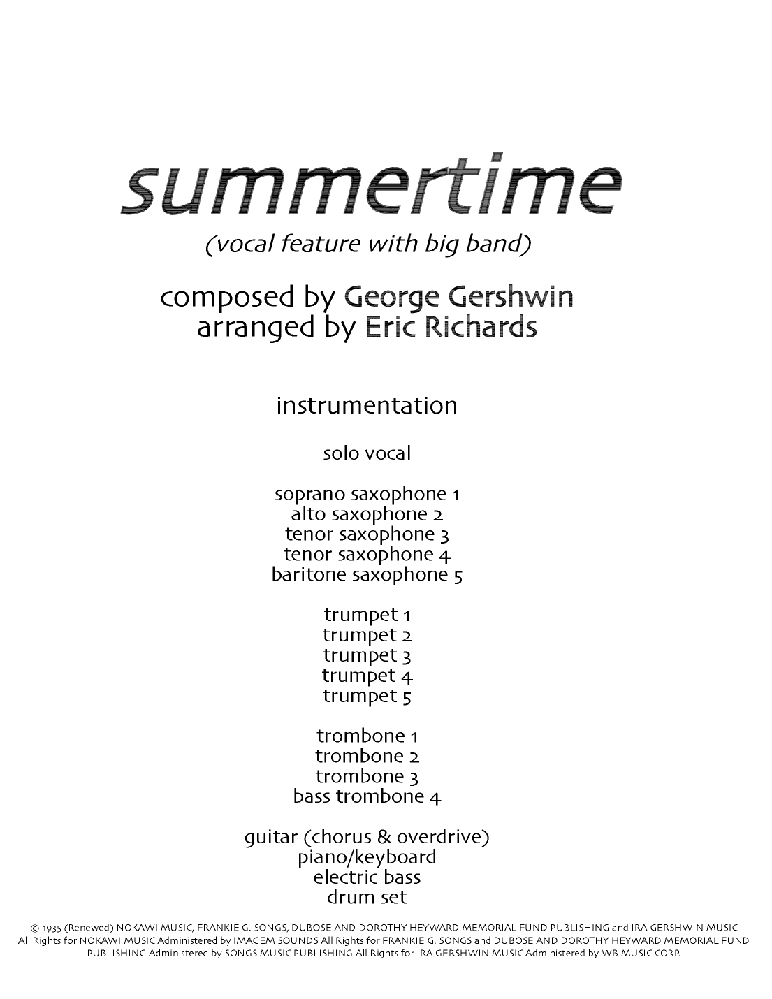 Summertime (arr. Eric Richards)