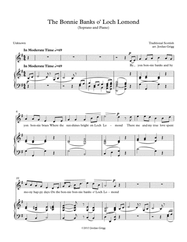 The Bonnie Banks o' Loch Lomond (Soprano and Piano) (arr. Jordan Grigg)