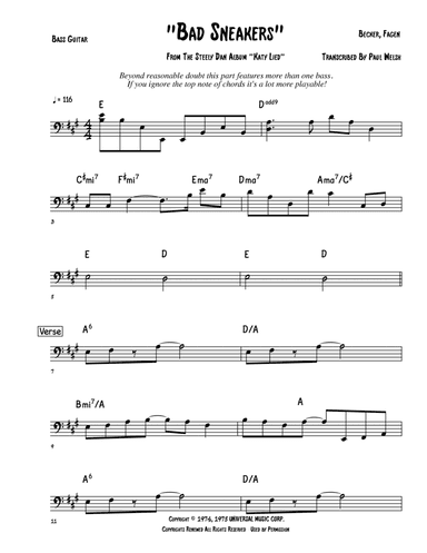 Bad Sneakers (arr. Accubass)