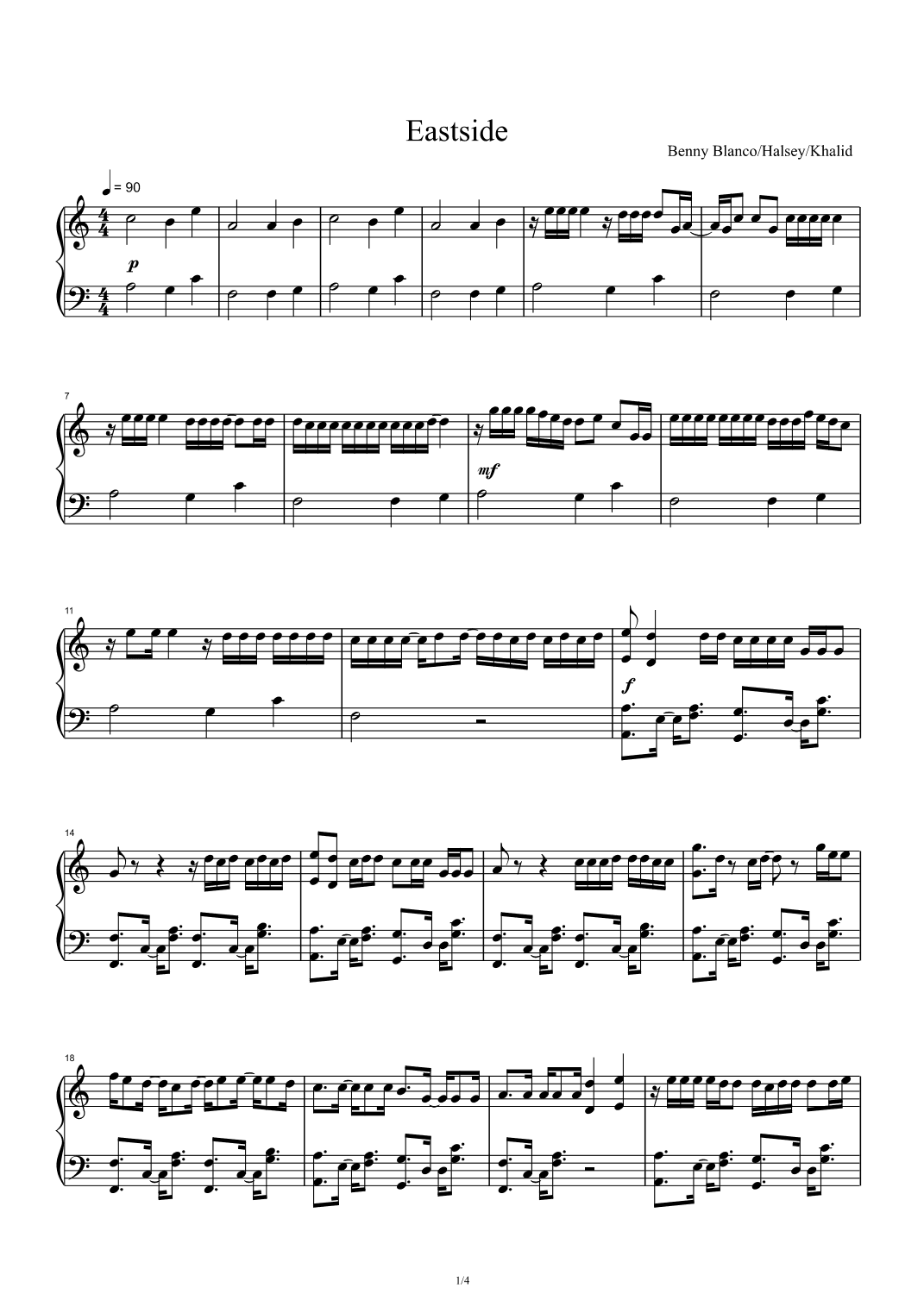 Eastside (arr. benny blanco, Halsey & Khalid)