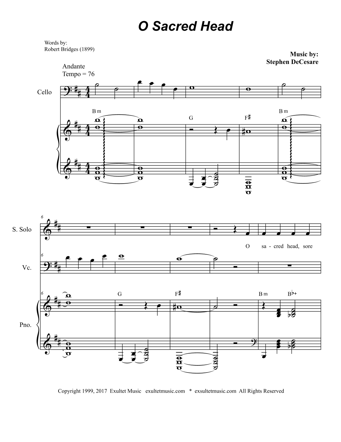 O Sacred Head (Solos and SATB)