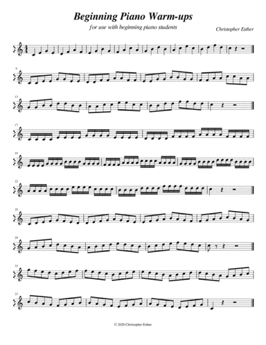 Beginning Piano Warm-ups