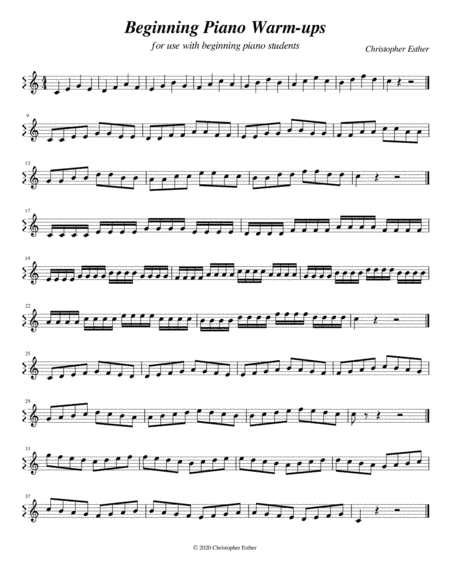 Beginning Piano Warm-ups