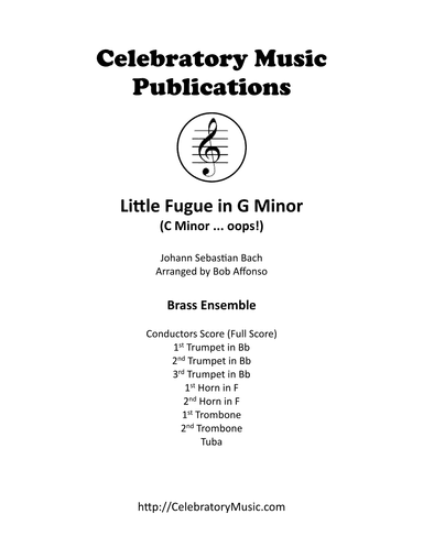 Little Fugue in G Minor (arr. Bob Affonso)
