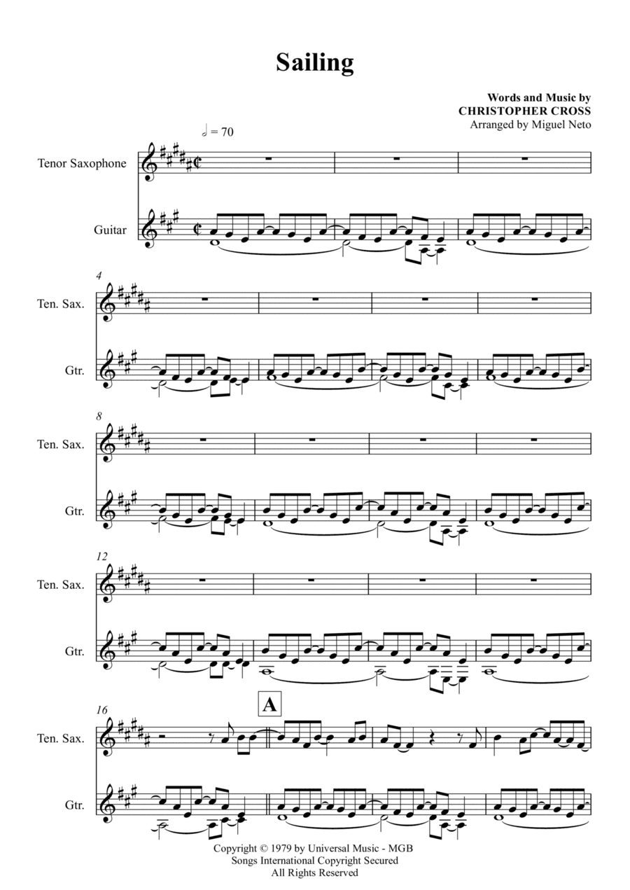 Sailing (arr. Miguel Neto)