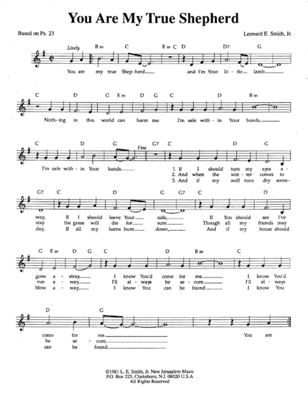You Are My True Shepherd