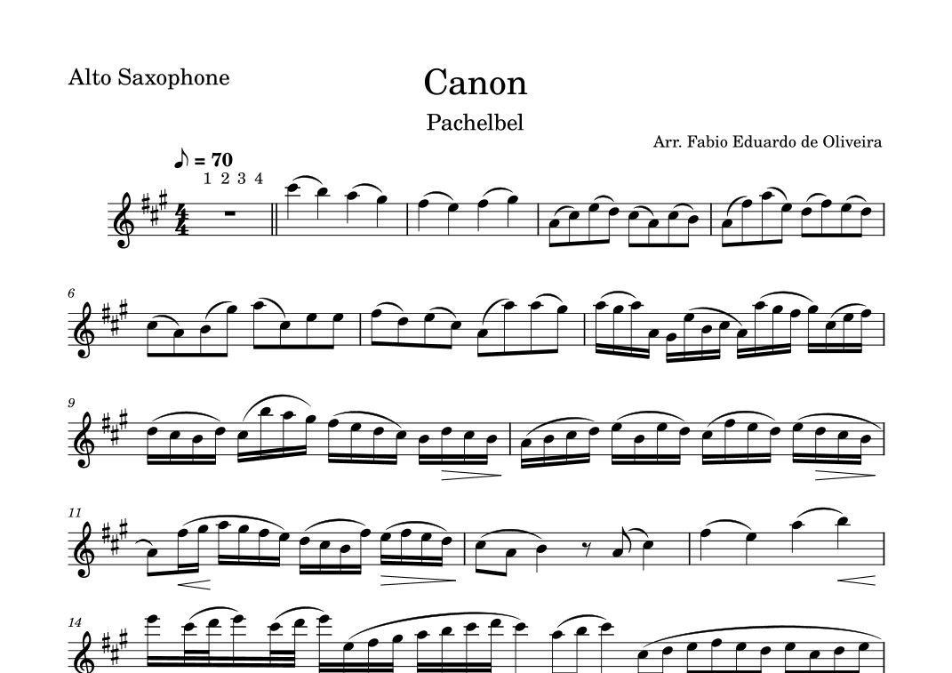 Canon (Pachelbel) - Easy Arrangement (arr. Fabio Eduardo de Oliveira)