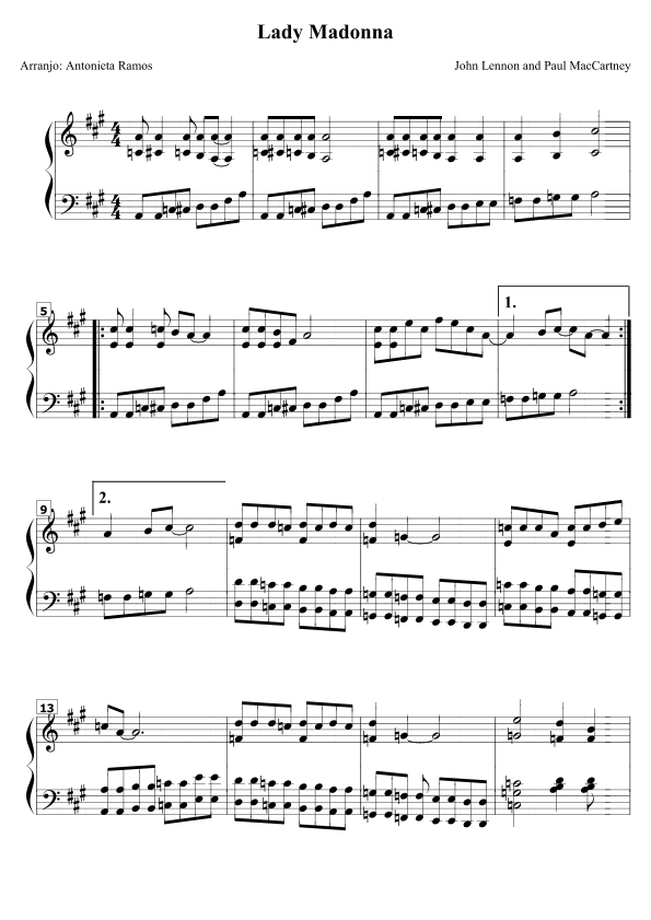 Lady Madonna (arr. Antonieta Ramos Valverde)