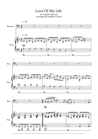 Love Of My Life (arr. Matthew pyeon)