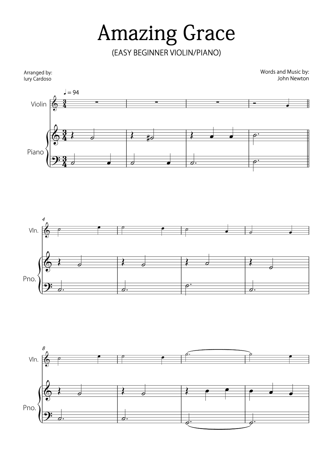 Amazing Grace (arr. Iury Cardoso)