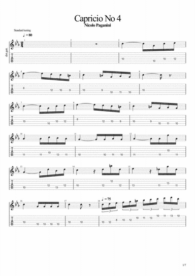 Capricio No 4 Guitar 2 (arr. John Hurford)