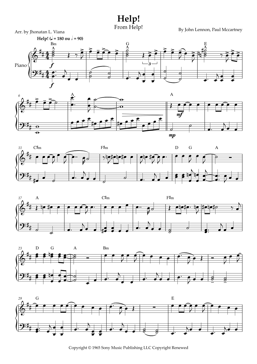 Help! (arr. Jhonatan Lucio Viana)