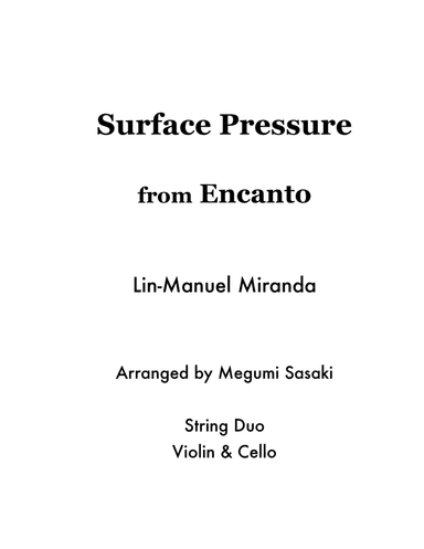Surface Pressure (arr. Megumi Sasaki)