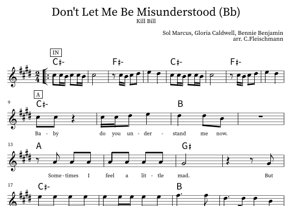 Don't Let Me Be Misunderstood (arr. Christoph Fleischmann)