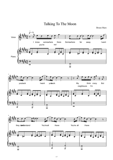 Talking To The Moon (arr. Bruno Mars)