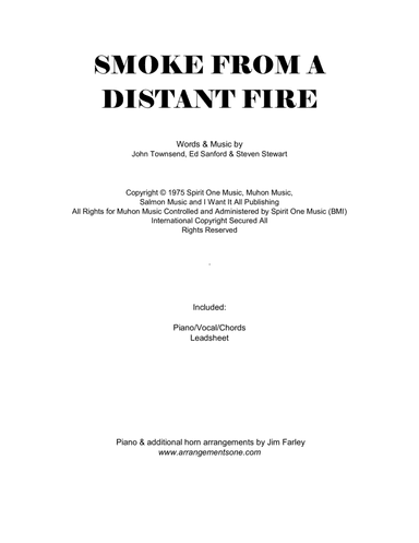 Smoke From A Distant Fire (arr. Jim Farley www.arrangementsone.com)
