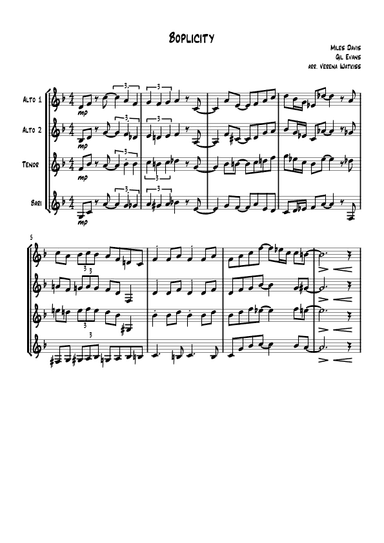Boplicity (be Bop Lives) (arr. Verena Watkiss)