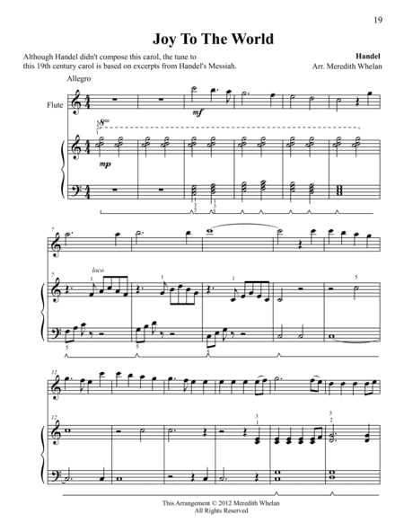Christmas Duets for Flute & Piano:  Joy To The World (arr. Meredith Whelan)