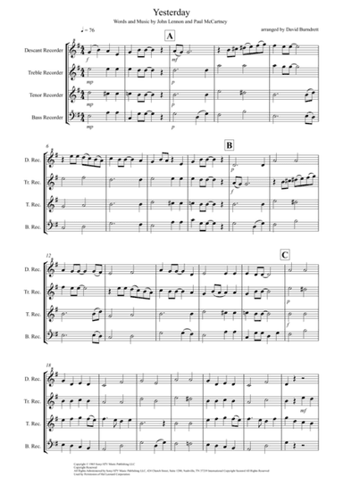 Yesterday (arr. David Burndrett)