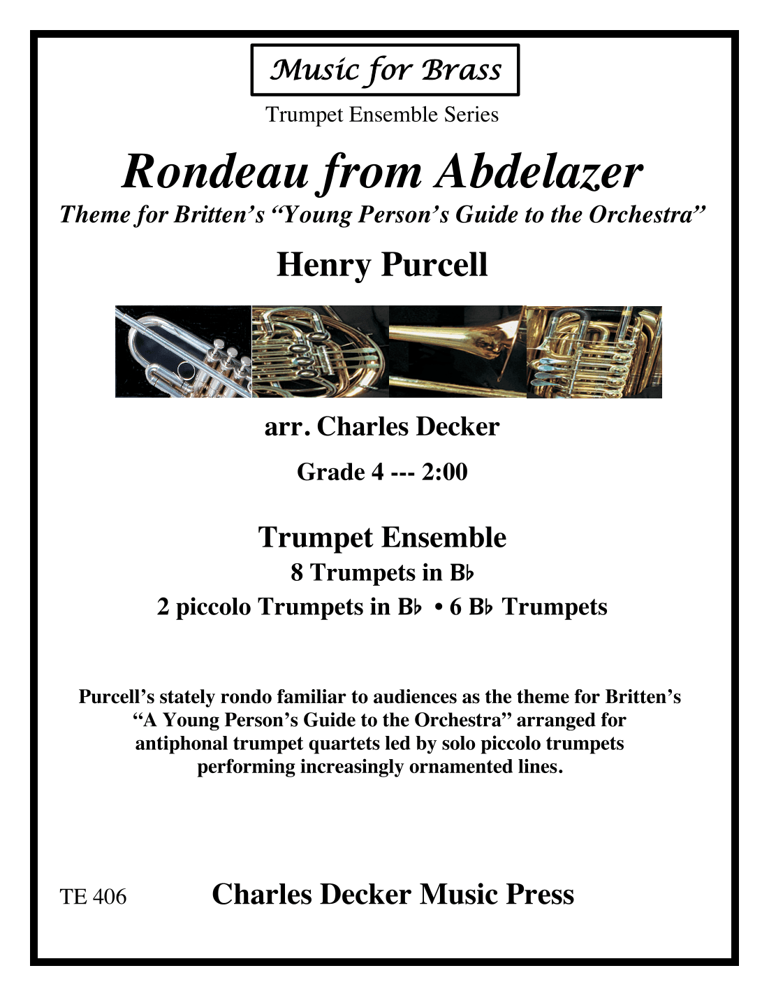 Rondeau from Abdelazer (Young Person's Guide to the Orchestra Theme) for Trumpet Ensemble (arr. Charles Decker)