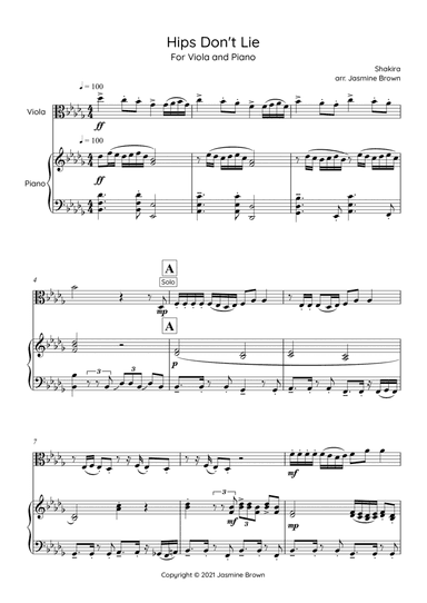 Hips Don't Lie (arr. Jasmine Brown)