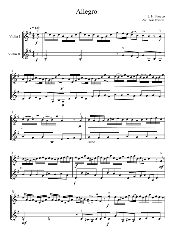 Allegro in G-dur (arr. Elena Cervera)