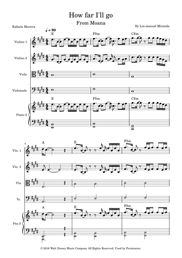 How Far I'll Go (arr. Rafaela Moreira)
