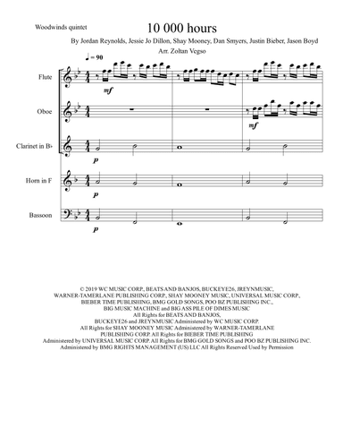 10,000 Hours (arr. Zoltan Vegso)