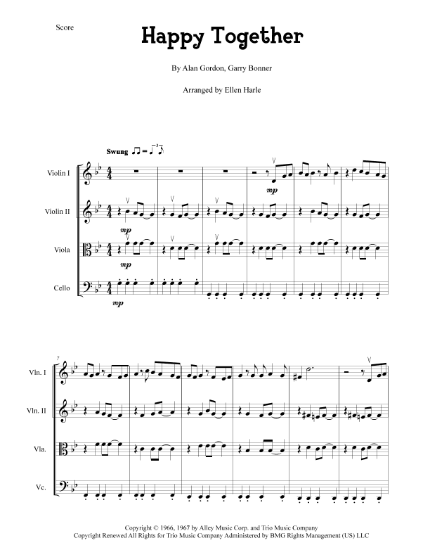 Happy Together (arr. Ellen Harle)