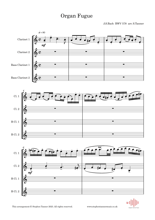 Little Organ Fugue in G Minor (arr. Stephen Tanner)