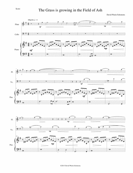The Grass is growing in the field of ash - for flute, cello and piano