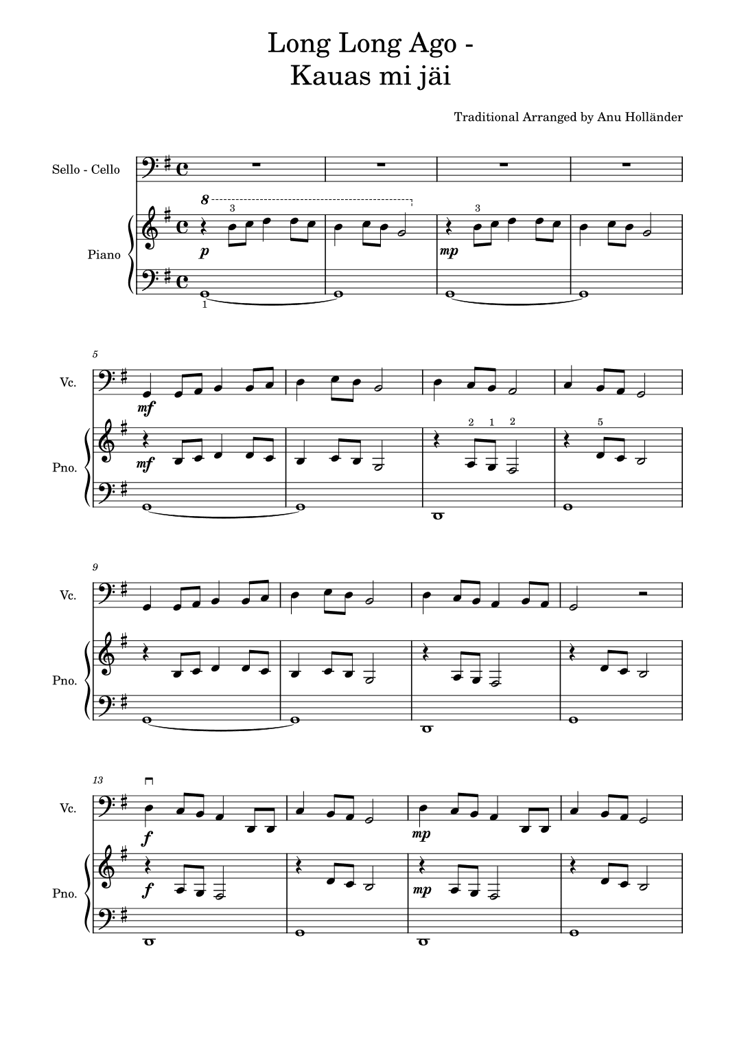 Soittosalkku: Long long ago - Kauas mi jäi (arr. Anu Holländer)