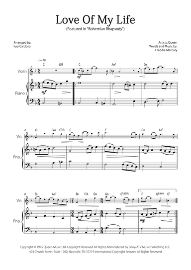 Love Of My Life (arr. Iury Cardoso)