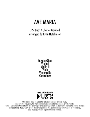 Ave Maria for String Orchestra and Solo Oboe (arr. Lynn Hutchinson)