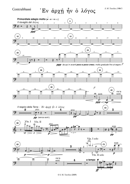 Stefano Maria Torchio: En Archè en o Logos  - Double bass part