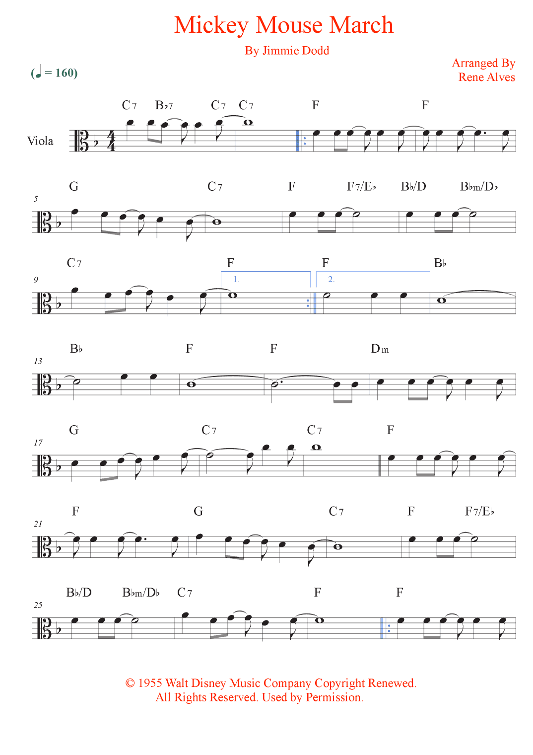 Mickey Mouse March (arr. Rene Alves)