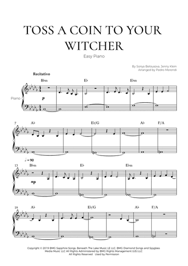 Toss A Coin To Your Witcher (arr. Pedro Merendi)