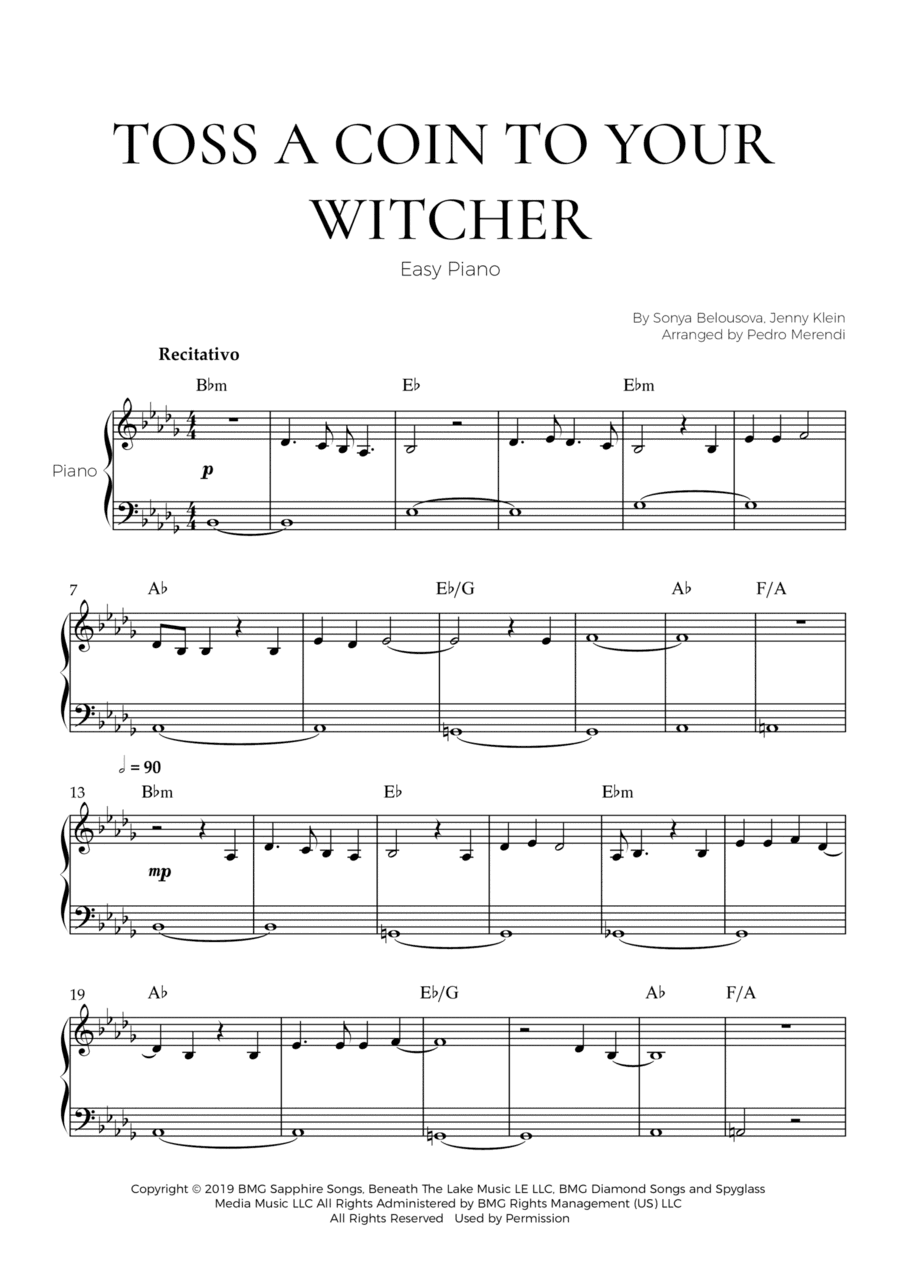 Toss A Coin To Your Witcher (arr. Pedro Merendi)