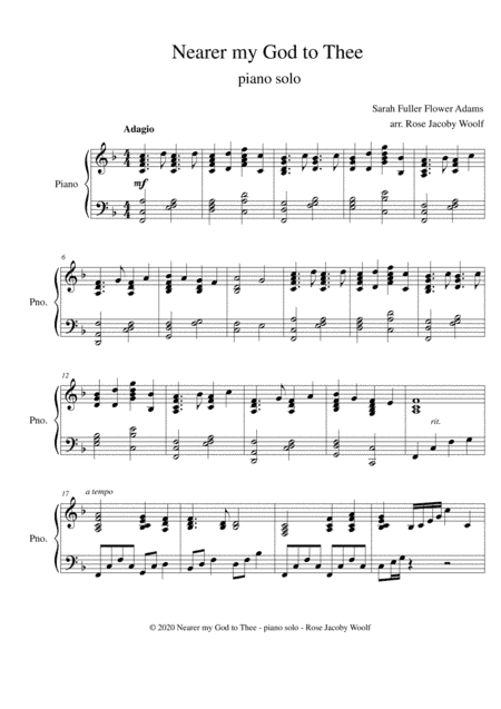 Nearer my God to Thee - piano solo