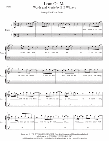 Lean On Me (arr. Kevin Busse)