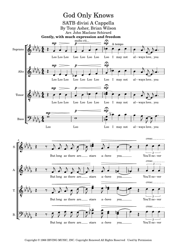 God Only Knows (arr. John Maclane Schirard)