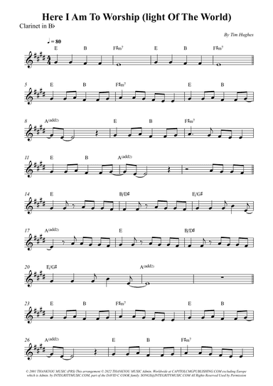 Here I Am To Worship (light Of The World) (arr. Wesley S. SIlva)