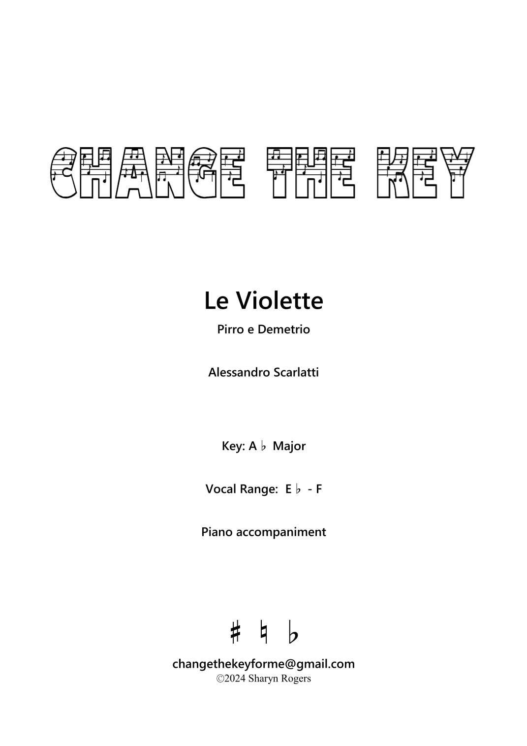 Le Violette - Ab Major (arr. Sharyn Rogers)