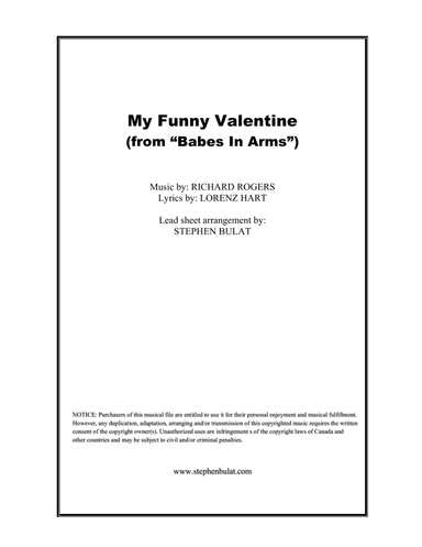 My Funny Valentine (arr. Stephen Bulat)
