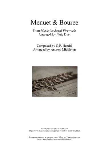 Menuet & Bouree arranged for Flute Duet (arr. Andrew Middleton)